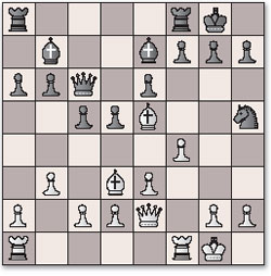 Структурированное знание шахматных позиций позволяет гроссмейстерам быстро находить правильный ход. Позиция, изображенная справа, возникла в ходе известной игры 1889 г. между Эммануэлем Ласкером (Emanuel Lasker) (белые) и Иоганном Бауером (Johann Bauer) (черные). Если начинающий игрок, чтобы увидеть выигрышный ход белых, произведет обширный анализ позиций, то любой гроссмейстер распознает его сразу.
